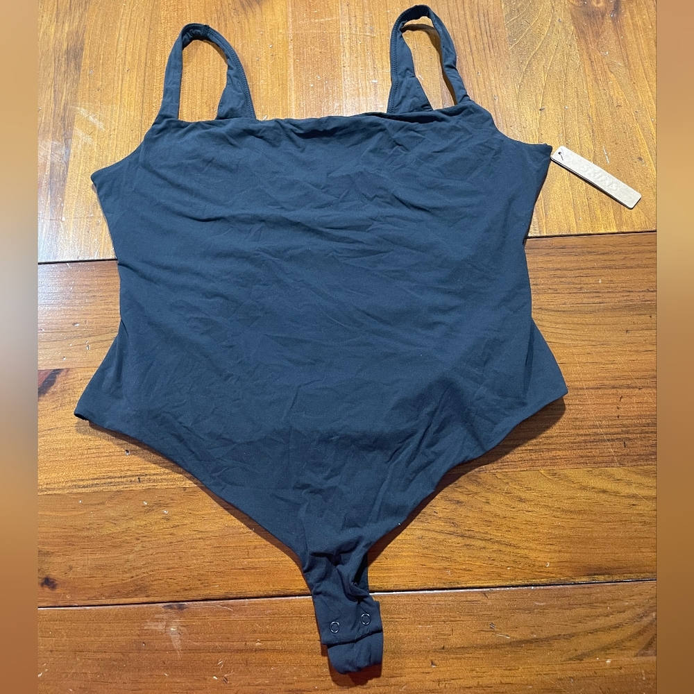 NWT SKIMS Classic Black Onyx Womens Fits Everybody Square Neck Bodysuit Size 3X - Picture 1 of 5